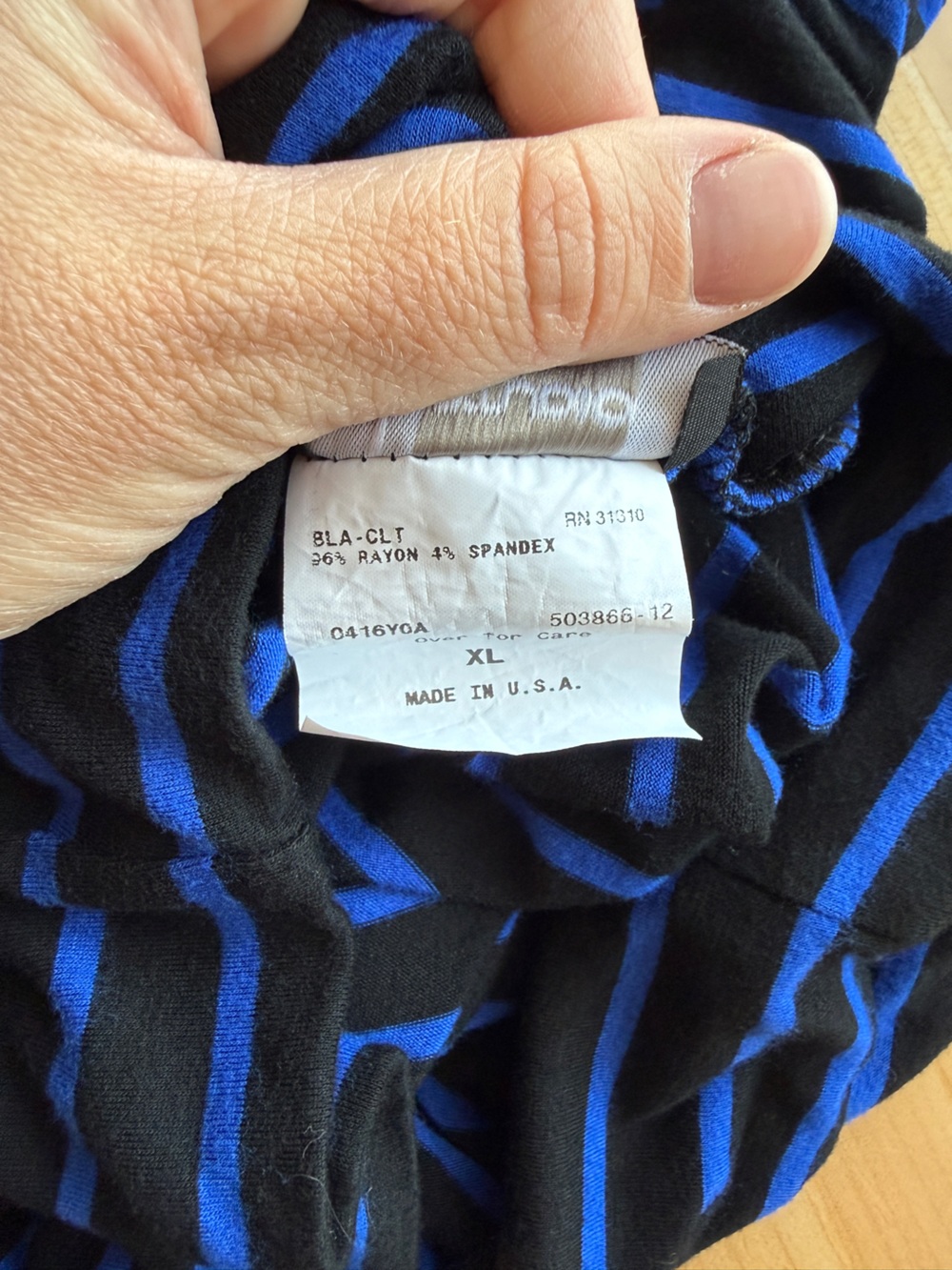 AB Studio Black and Blue Diagonal-Stripe Maxi Skirt - Picture 7 of 10
